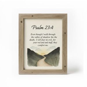 Psalm 23:4 Bible Verse Framed Art
